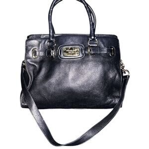 Michael Kors Hamilton East West Black Pebbled Leather Tote Bag 38T1XHMT9L